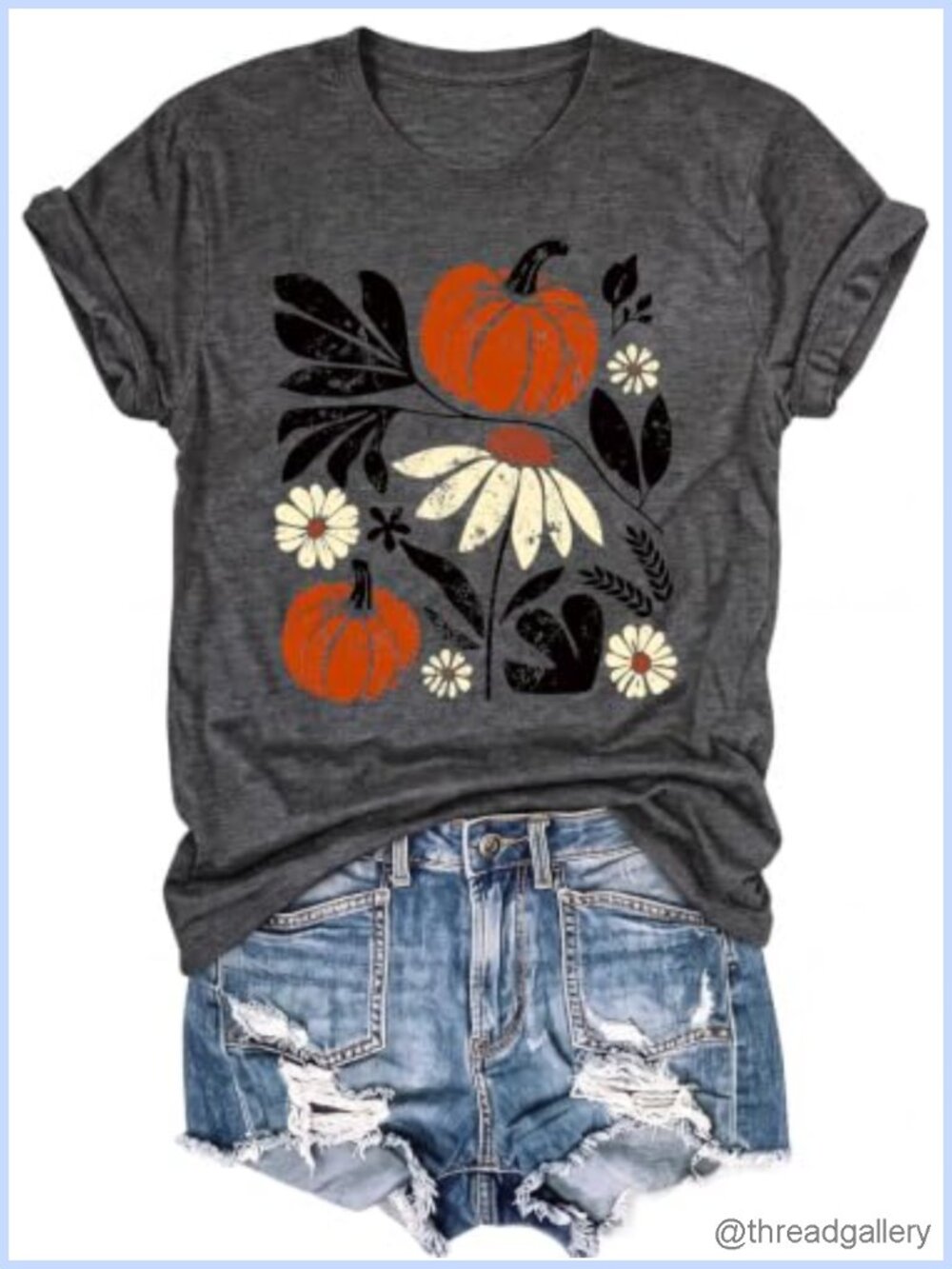 Women's Fall Pumpkin Graphic Tee Crew Neck Short Sleeve Casual T-Shirt